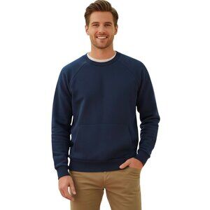 Everlane The Track Collection Navy Pocket Crewneck Sweatshirt Size M